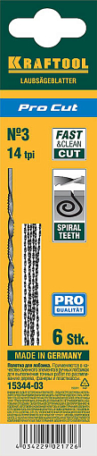 Фото 2 товара Полотна спиральные для лобзика KRAFTOOL 15344-03 130 мм, 6 шт.