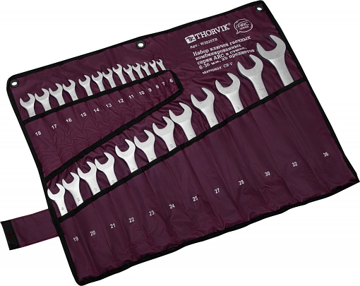Фото 2 товара Набор ключей гаечных комбинированных серии ARC в сумке, 6-36 мм, 25 предметов, THORVIK