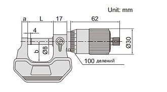 Микрометр МК-25, 0-25мм, 0.01мм быстрая подача, INSIZE - фото 2