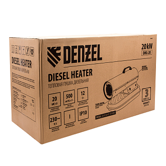 Дизельная тепловая пушка DHG-20, 20 кВт, 500 м3/ч, прямой нагрев Denzel - фото 4