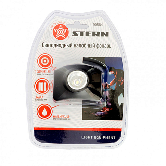 Фонарь наголовный, светодиодный, 1 super Led, 3 х ААА Stern - фото 2