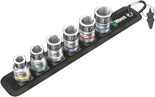 Фото 0 товара Belt C 1 Zyklop Набор головок торцевых, с фиксацией, 1/2, 7 пр., 10 / 13 / 15 / 16 / 17 / 19 x 37 мм