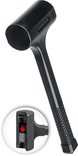 Фото 1 товара Молоток STAYER 680 г, 42 мм, облитый эластомером, безынерционный 2042-680