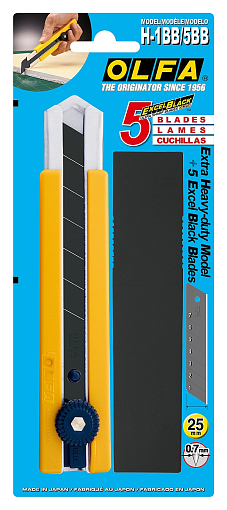 Фото 5 товара OLFA 25 мм, Нож с выдвижным лезвием OL-H-1BB/5BB