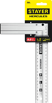 Угольник HERCULES 3432-25 STAYER Professional 250 х 2 мм, с усиленным алюминиевым полотном, жесткий столярный - фото 7