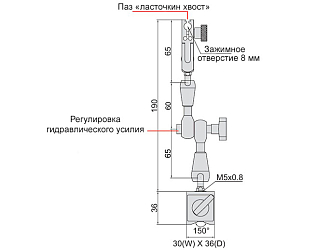 Стойка магнитная гидравлическая для индикатора 40 кгс, INSIZE - фото 2
