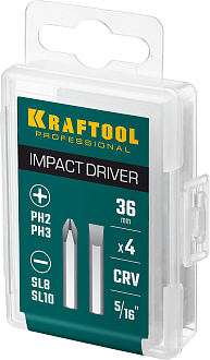 Набор бит для ударной отвертки KRAFTOOL, 25551 4 шт, 36 мм - фото 4