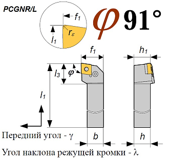Резец PCGNL 2020 M16 проходной - фото 2
