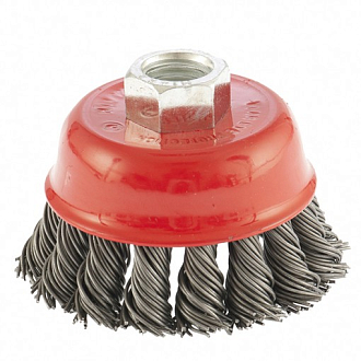Щетка для УШМ, 65 мм, М14, "чашка", крученая проволока 0,8 мм Matrix - фото 1