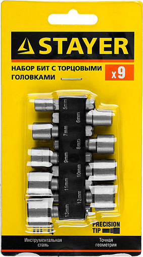 Фото 2 товара Набор бит с торцовыми головками STAYER 9 шт., 26089-H9