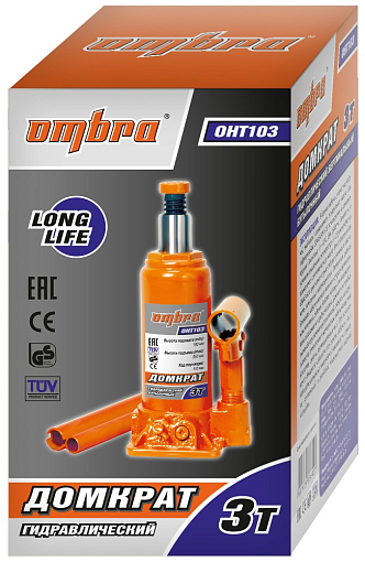 Фото 1 товара Домкрат гидравлический профессиональный 3 т., 180-350 мм, Ombra
