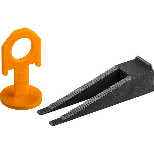 Фото 0 товара Система выравнивания плитки СВП комплект в коробке клин+зажим 250+250шт Зубр 3385-H250