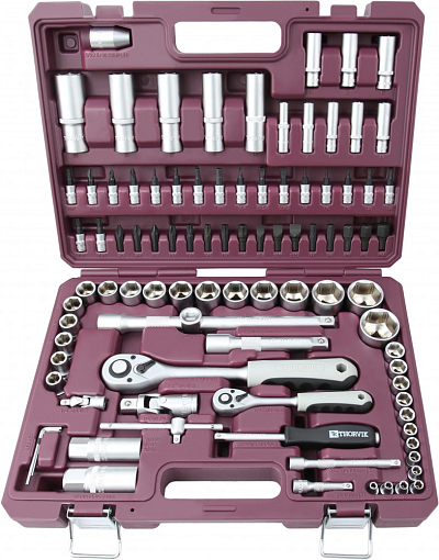 Фото 1 товара Набор инструмента универсальный 1/4", 1/2"DR, 94 предмета, THORVIK