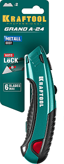 Трапециевидное лезвие с курковым механизмом B-24 А24 универсальный нож, Kraftool - фото 2