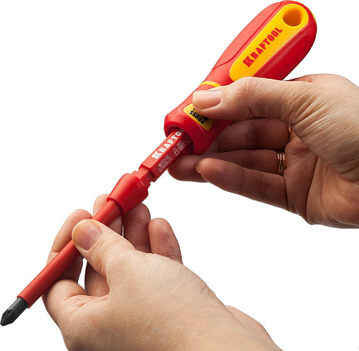 Фото 5 товара Набор диэлектрических отверток с переставными стержнями Х-Drive Electro 18 шт., Kraftool