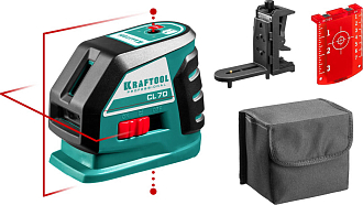 Лазерный нивелир c держателем KRAFTOOL CL70 2 34660-2 Professional линейный - фото 1