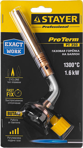 Фото 1 товара Газовая горелка на баллон Proterm STAYER 55586 1300°C