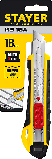 Фото 2 товара Нож KS-18A STAYER 18 мм, сегментированное лезвие, автостоп, 0916_z01