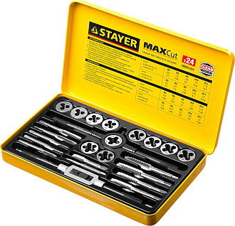 Набор метчиков и плашек 24 предмета MaxCut STAYER 28020-H24 - фото 2