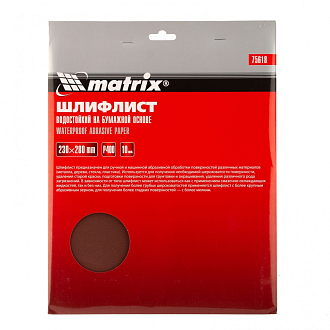 Шлифлист на бумажной основе, P 400, 230 х 280 мм, 10 шт, водостойкий Matrix - фото 3