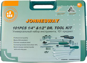 Набор инструмента универсальный 1/4", 1/2"DR, 101 предмет, Jonnesway - фото 3