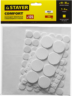 Набор: накладки самоклеящиеся на мебельные ножки STAYER 40917-H125 125 шт., белый - фото 3