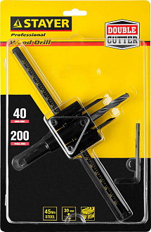 Сверло регулируемое STAYER "Балеринка" 2944-200 40-200 мм, двурезцовое, по дереву - фото 5