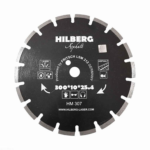 Фото 0 товара Диск алмазный отрезной 300*25,4 Hilberg Hard Materials Лазер асфальт