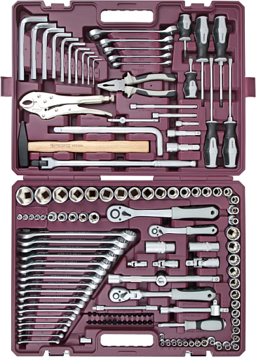 Фото 0 товара Набор инструмента универсальный 1/4", 3/8" и 1/2"DR, 142 предмета, THORVIK