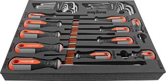 Набор отверток стержневых ROUND GRIP и торцевых ключей в EVA ложементе 280х375 мм, 29 предметов, Ombra - фото 2