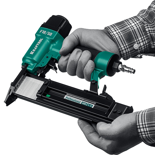 Фото 6 товара Нейлер (гвоздезабиватель) пневматический для гвоздей KRAFTOOL 31961 тип 300 (15-50 мм)
