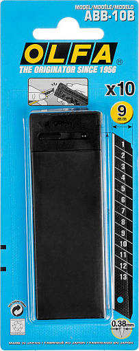 Фото 4 товара OLFA 10 шт., 9х80х0.38 мм, лезвия сегментированные EXCEL BLACK OL-ABB-10B