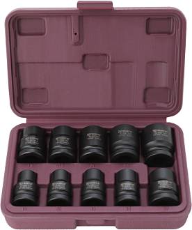 Набор головок торцевых ударных 1/2"DR, 10-24 мм, 10 предметов, THORVIK - фото 1