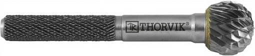 Фото 0 товара Борфреза твердосплавная сферическая, тип D, 12 мм, двойная насечка, в боксе, THORVIK