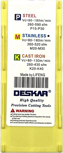 Фото 5 товара TNMG160408 MA LF6018 токарная пластина Deskar