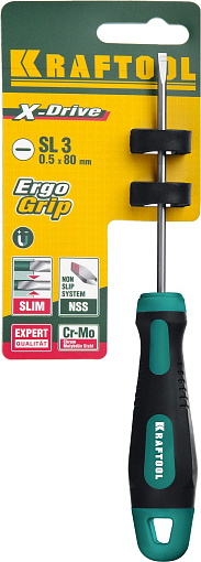 Фото 3 товара Отвертка SL3х80 мм, слесарная, Kraftool