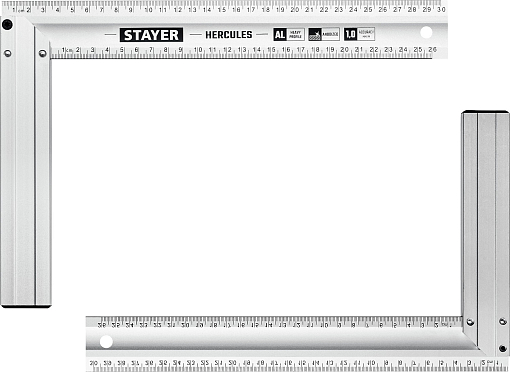 Фото 1 товара Угольник STAYER HERCULES 3432-30 Professional 300 х 2 мм, с усиленным алюминиевым полотном, жесткий столярный