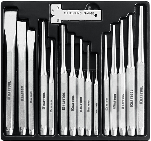 Фото 1 товара Набор зубил и кернеров KRAFTOOL GRAND-15 21075-H15 15 шт