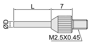 Наконечник для индикатора часового типа цилиндрический ф 2.0мм длина 40мм твердосплавный INSIZE - фото 2