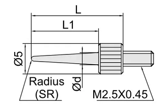 Наконечник для индикатора часового типа игольчатый ф 2.0мм длина 11мм стальной, INSIZE - фото 2
