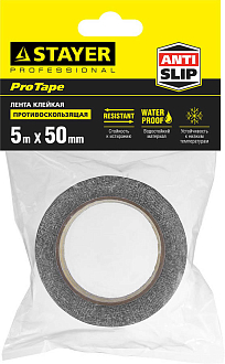 Лента клейкая противоскользящая (скотч) STAYER 12270-50-05 50 мм х 5м, черная - фото 2