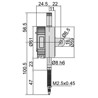 Индикатор ИЧЦ 12.7мм/0.5" дел 0.01мм/0.0005" IP65 с проушиной, INSIZE - фото 2