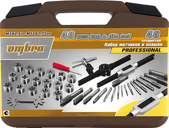 Набор метчиков и плашек, 40 предметов, Ombra - фото 3