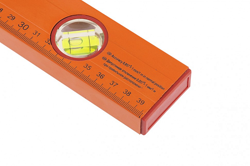 Фото 1 товара Уровень алюминиевый, 400 мм, 3 глазка, желтый, линейка Sparta