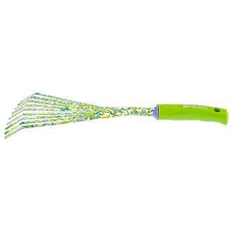 Грабли веерные 9 - зубые, 130 х 415 мм, стальные, пластиковая рукоятка, Flower Green, Palisad - фото 1