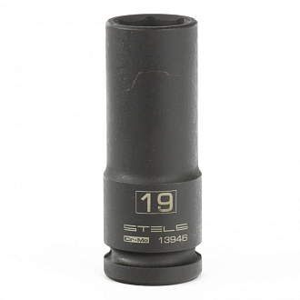 Головка ударная удлиненная шестигранная, 19 мм, 1/2, CrMo Stels - фото 1