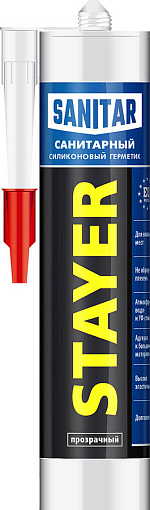 Фото 0 товара Силиконовый герметик STAYER 41215-2_z01 260 мл, санитарный, прозрачный, 