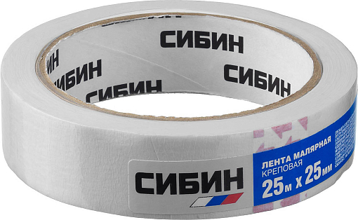 Фото 1 товара Лента малярная СИБИН 25 мм, 25 м, 12111-25_z01