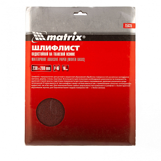 Шлифлист на тканевой основе, P 46, 230 х 280 мм, 10 шт, водостойкий Matrix - фото 3