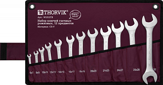 Набор ключей гаечных рожковых серии ARC в сумке, 6-32 мм, 12 предметов, THORVIK - фото 2